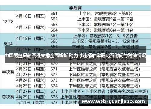 中国男篮最新赛程安排全面解析 助力球迷精准掌握比赛时间与对阵情况